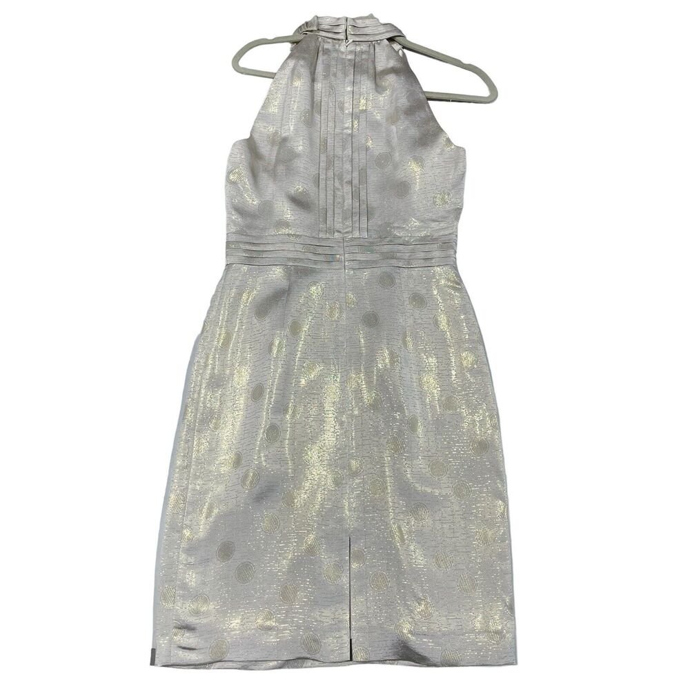 ANTONIO MELANI silk Sheath Dress Women 4 Halter Slimming Quiet Luxury Comfort - Picture 7 of 11